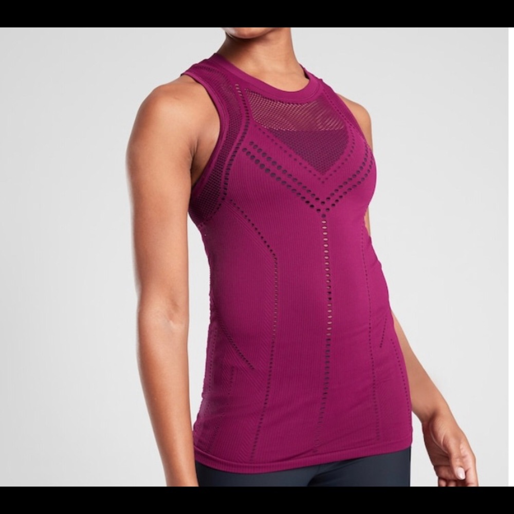 Athleta Oxygen Racerback Tank Top in Berry Plum